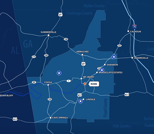 Rome county map